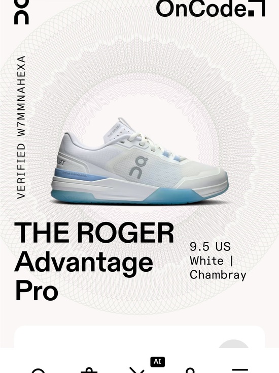 On Running Shoes - On Running The Roger Advantage Pro White with Chambray Accents